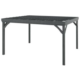 Outsunny 10' x 12' Outdoor Wood Pergola Gazebo Grape Trellis with Stable Structure and Concrete Anchors, Gray