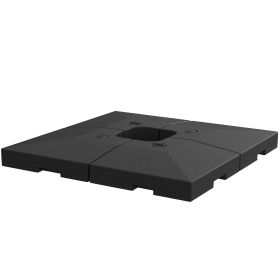 Outsunny Umbrella Base for Cantilever Umbrella, 4 Pieces, Black, 176 lbs Water/264 lbs Sand Capacity Set