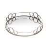 SILVER CIRCLES MIRRORED TRAY