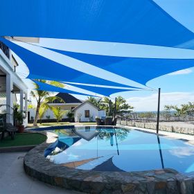 Artpuch Custom Size Sky Blue Sun Shade Sail Triangle Canopy 185 GSM Durable Fabric UV Block Awning for Outdoor Patio Garden Backyard (Customized (Color: Sky Blue, size: 10X13X13)