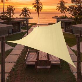 Artpuch Custom Size Beige Sun Shade Sail Triangle Canopy 185 GSM Durable Fabric UV Block Awning for Outdoor Patio Garden Backyard (Customized Ava (Color: Beige, size: 10'X25')