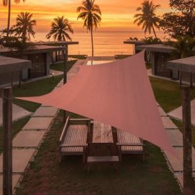 Artpuch Custom Size Rust Red Sun Shade Sail Triangle Canopy 185 GSM Durable Fabric UV Block Awning for Outdoor Patio Garden Backyard (Customized (Color: Rust Red, size: 20'X23')