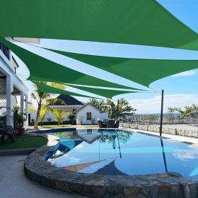 Artpuch Custom Size Dark Green Sun Shade Sail Triangle Canopy 185 GSM Durable Fabric UV Block Awning for Outdoor Patio Garden Backyard (Customize (Color: Dark Green, size: 19x21x28.3)