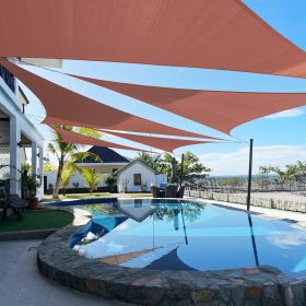 Artpuch Custom Size Rust Red Sun Shade Sail Triangle Canopy 185 GSM Durable Fabric UV Block Awning for Outdoor Patio Garden Backyard (Customized (Color: Rust Red, size: 18x18x18)