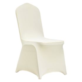 VEVOR Stretch Spandex Folding Chair Covers, Universal Fitted Chair Cover, Removable Washable Protective Slipcovers, for Wedding, Holiday, Banquet (Color: Ivory White, Quantity: 100 pcs)